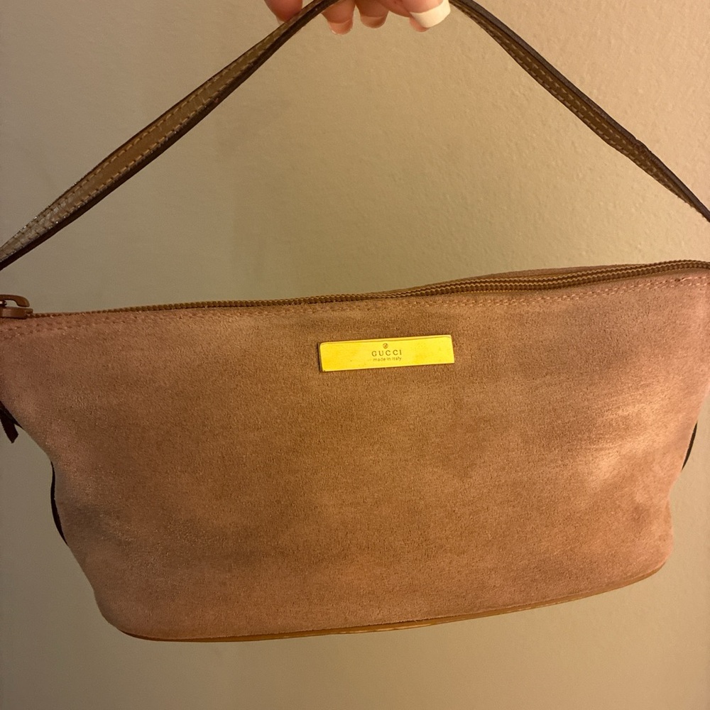 Gucci pink Suede boat pochette